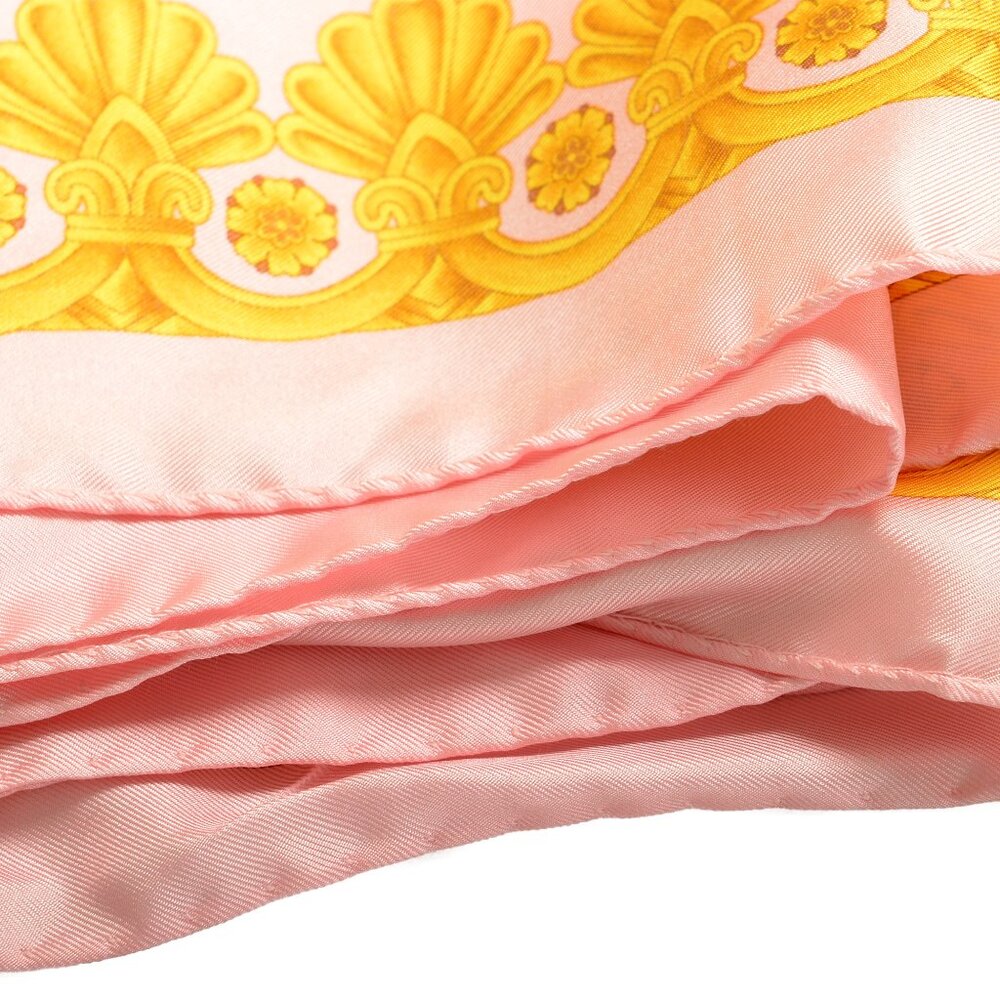 Versace Pink & Gold Heritage Print 100% Silk Shawl Scarf - Picture 5 of 5